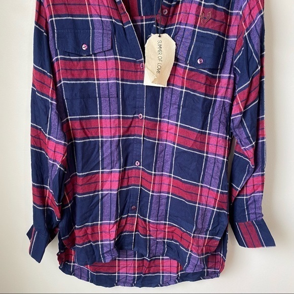 Summer Of Love Jett Check 100% Cotton Plaid Shirt - Picture 4 of 16
